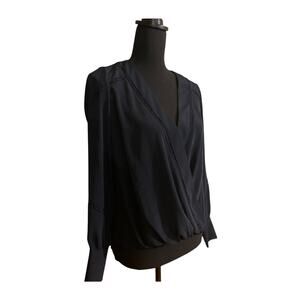 Bailey 44 Navy V-Neck High-Low Blouse